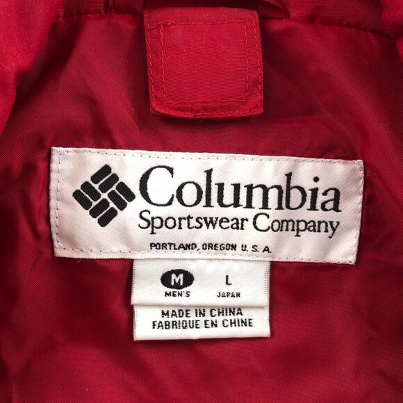 Columbia Mens Jacket Large Red Full Zip Stand Collar Outdoors Hiking Utility - Picture 3 of 16